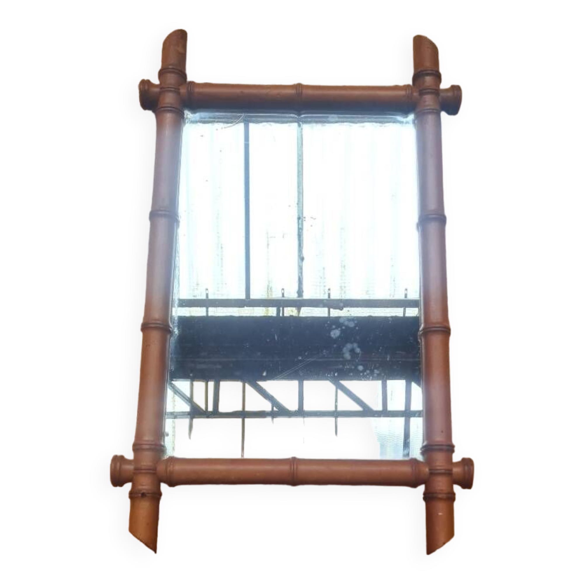 Bamboo turned wooden mirror