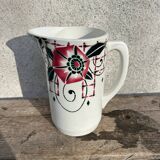 Coloured vintage Art Deco pitcher in St Amand earthenware.