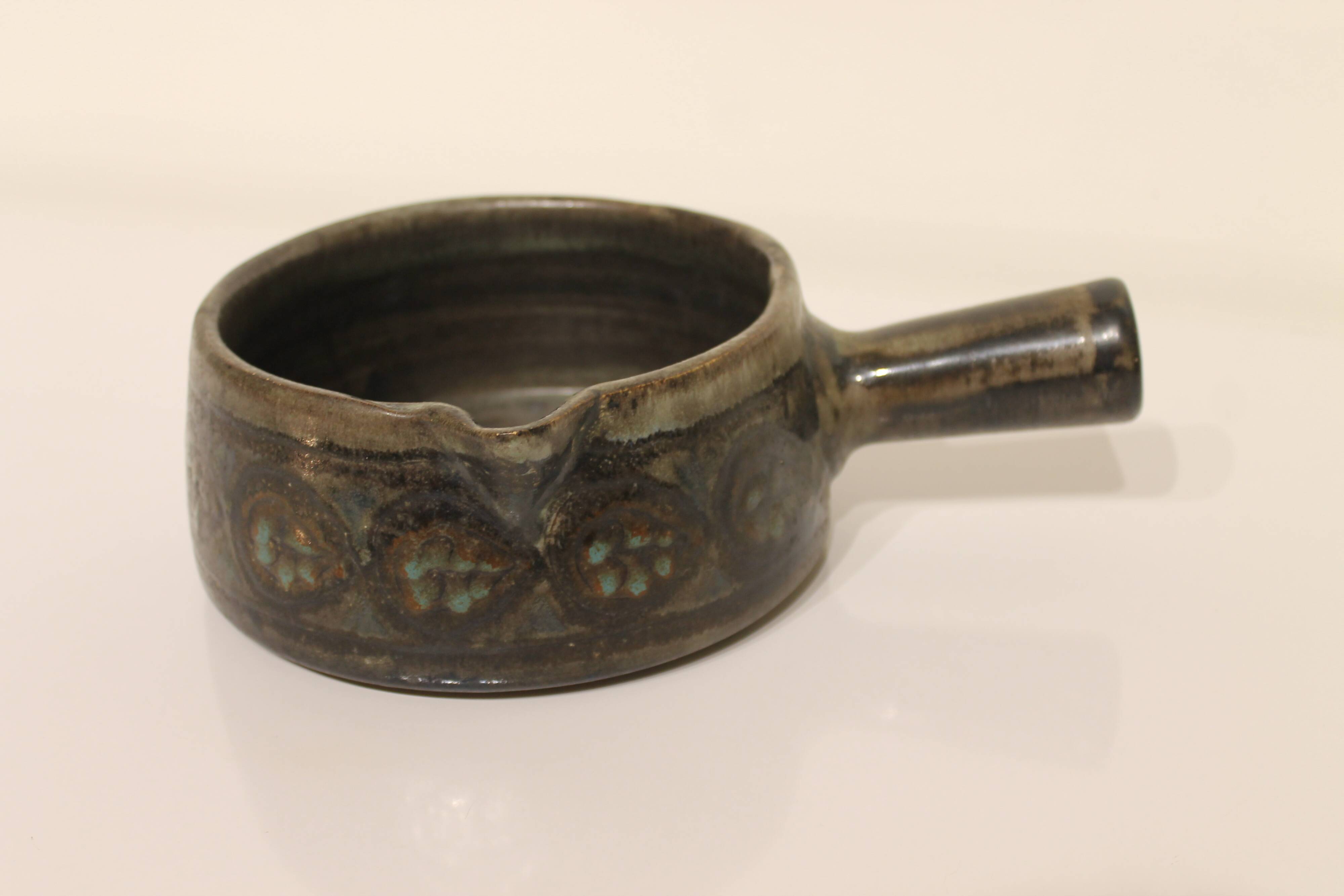 Vintage ceramic skillet by Jean De Lespinasse