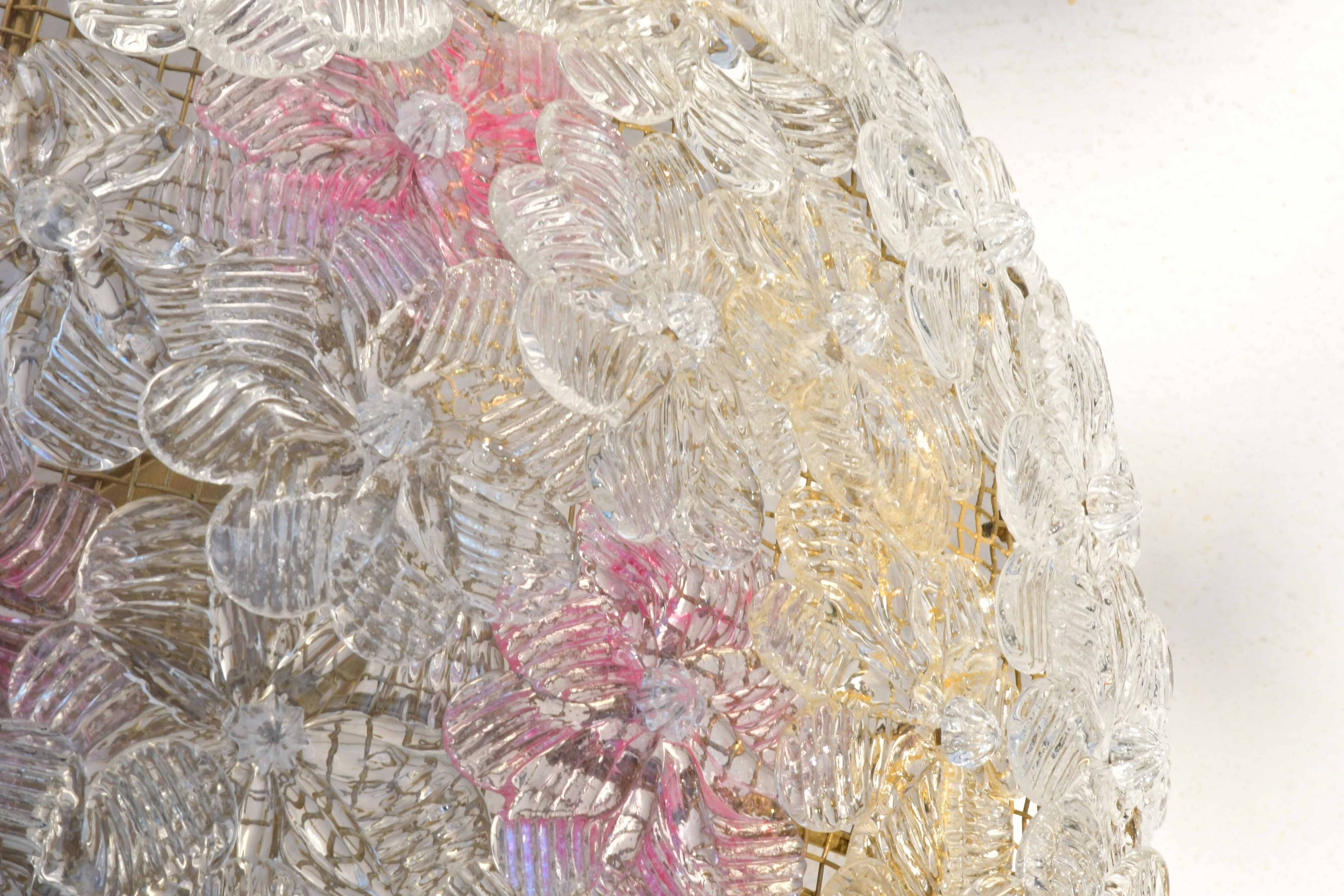 Fleur de plafond en verre de Murano par Seguso pour Venini