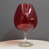 Empoli red large glass shape vase 1960s