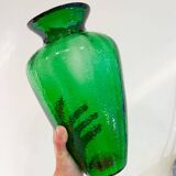 Green glass vase 30 x 17 cm