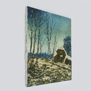 Huile sur toile village de Jan Van Dooren, paysage d'hiver. Signée. Années 70