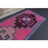 1970s Vintage Turkish Oushak Diamond Wool Runner 98x334