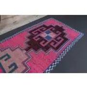 1970s Vintage Turkish Oushak Diamond Wool Runner 98x334