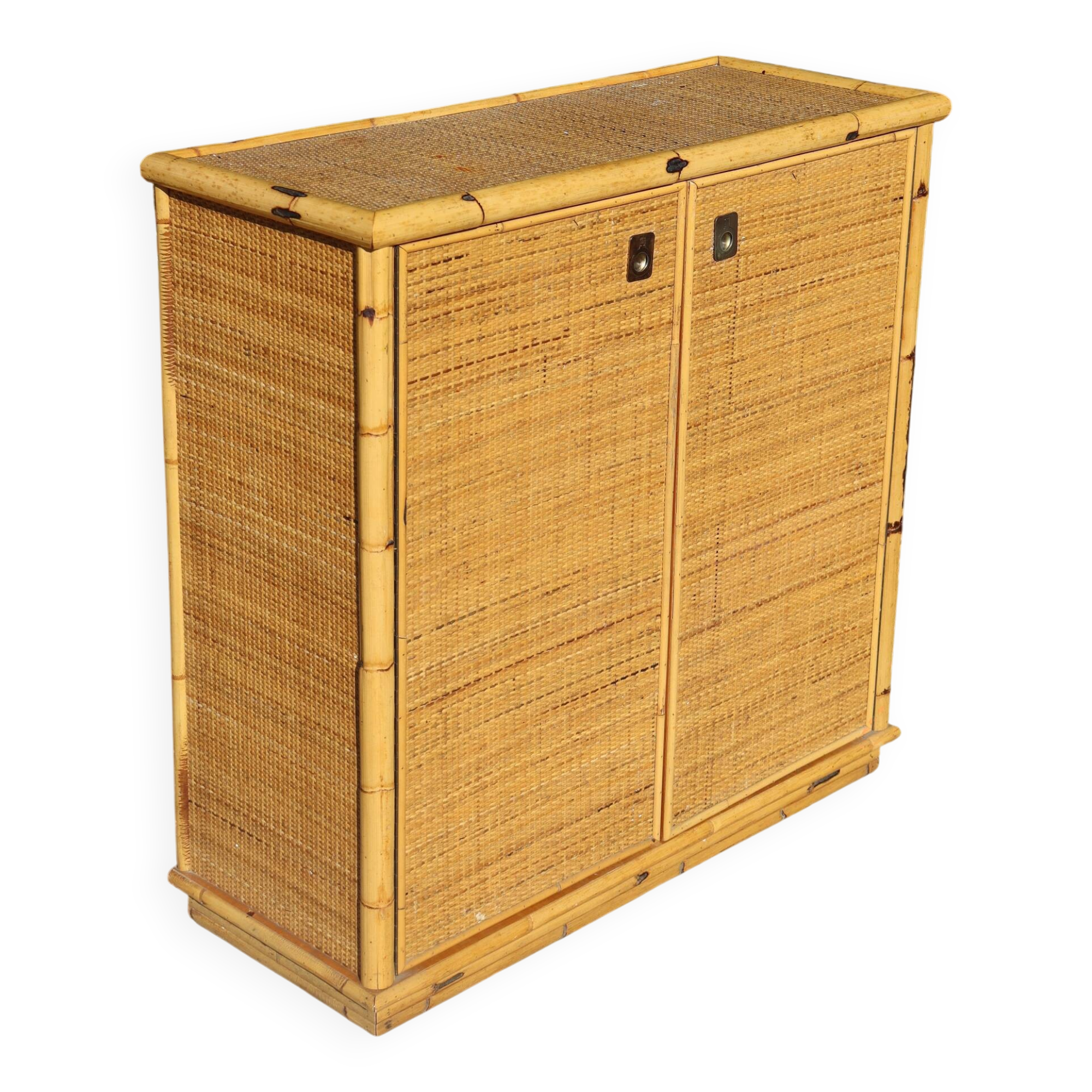 Two-door rattan sideboard by Dal Vera 1970