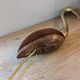 Blue heron of the 60s-70s in brass and rosewood and teak