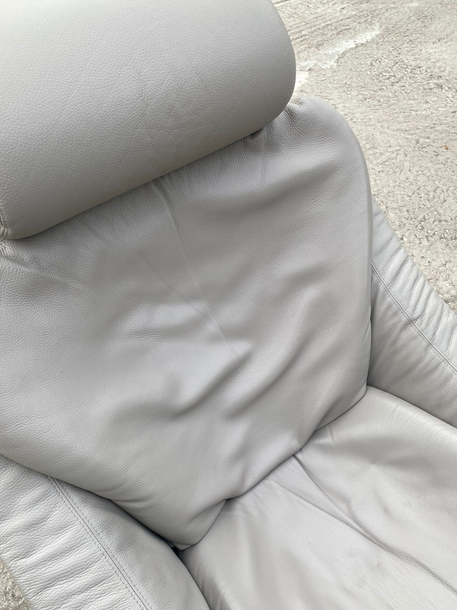 Pair of vintage grey leather armchairs by Ake Fribytter 1970