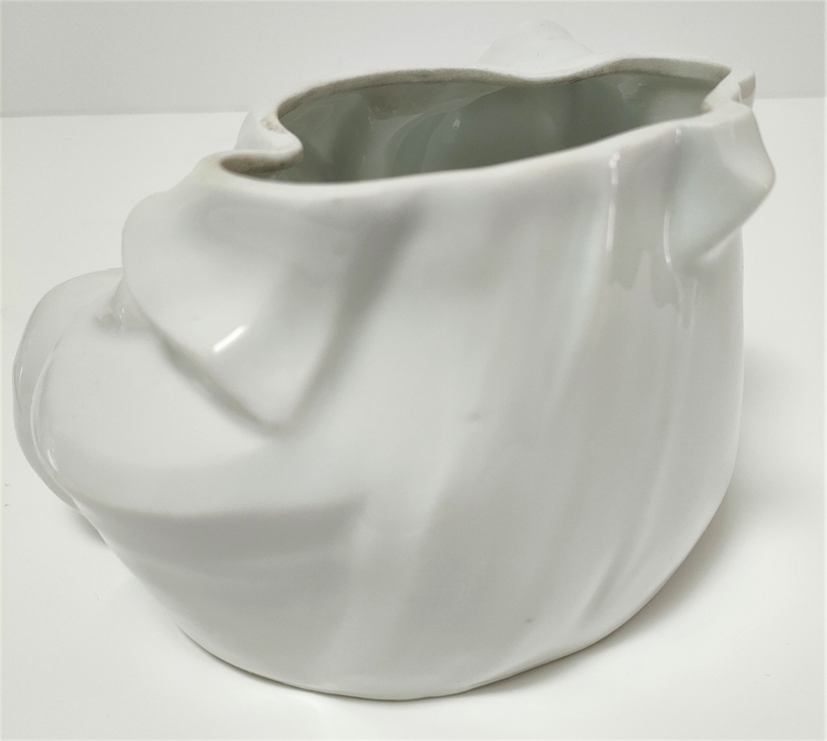 Anthropomorphic porcelain pot signed Baylac late nineteenth early twentieth