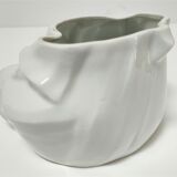 Anthropomorphic porcelain pot signed Baylac late nineteenth early twentieth