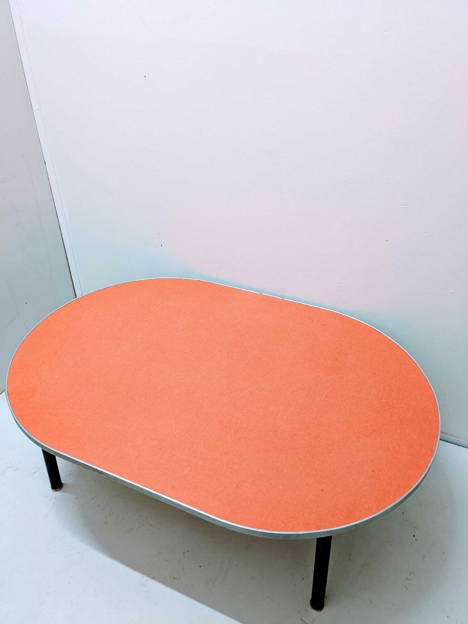 Vintage coffee table in formica / industrial style metal steel