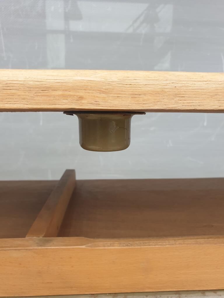 Double desk of schoolboy wood metal vintage curved base