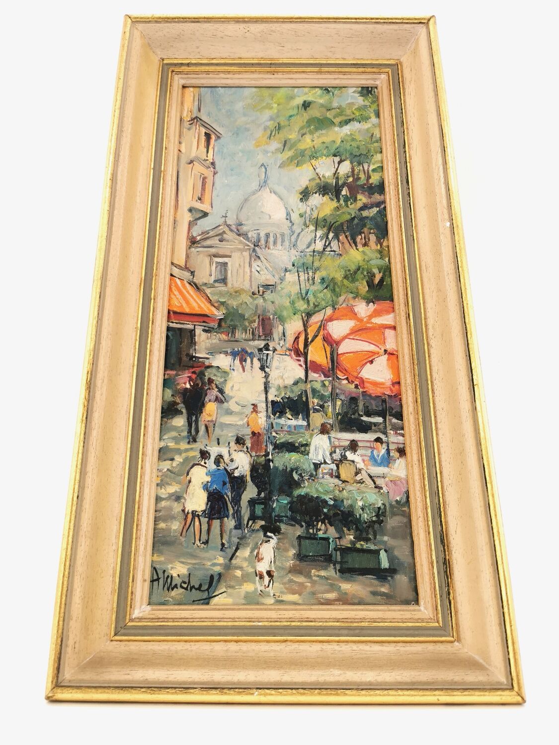 Old painting Oil Paris Montmartre signed André Michel 70's