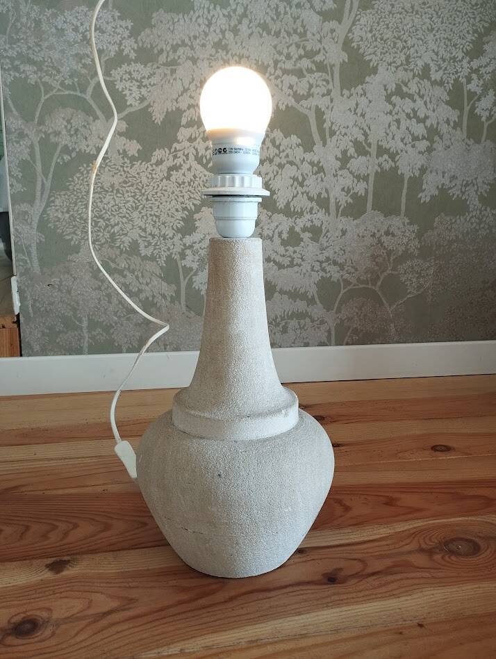 pied de lampe vintage en grès chamotté