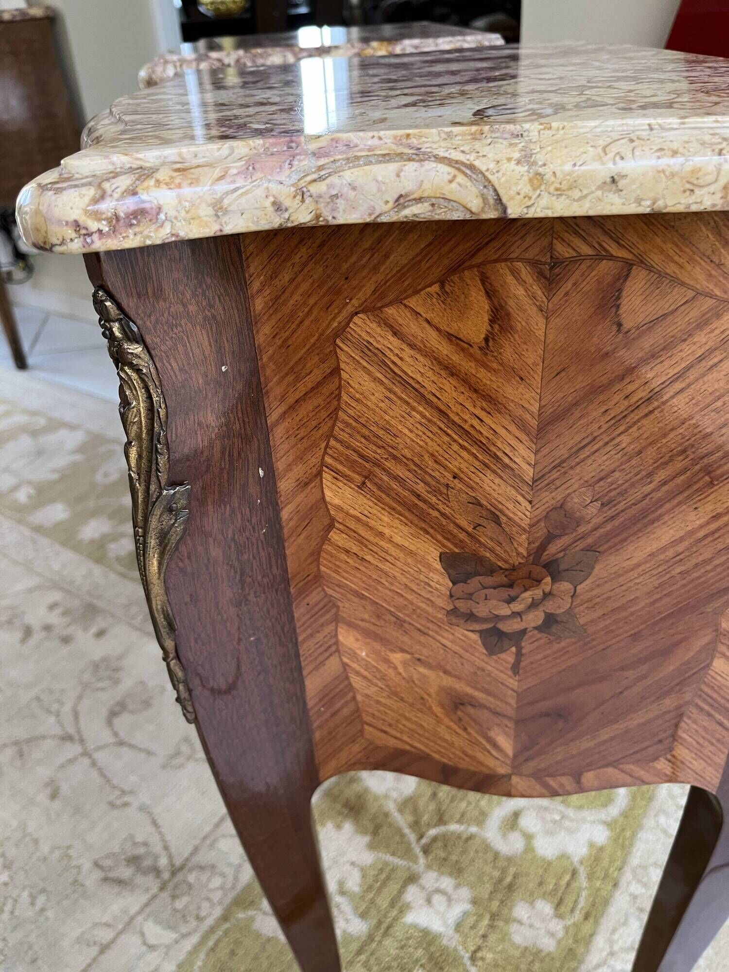 Bedside table in marquetry