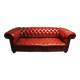 3-seater Chesterfield sofa in red leather