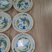 Lot 9 Deep Plates Porcelain Japan ARA S 933 Parrot & F Decor