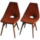 Pair of multicoloured fabric and wood Erika chairs — Judit Burián for SZKIV, 1959