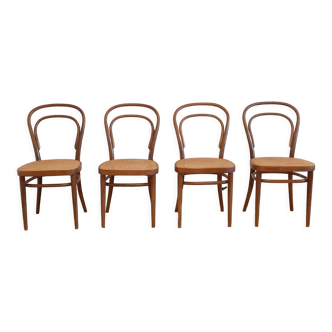 Ensemble de 4 chaises n ° 214 R par Michael Thonet pour Thonet, années 1970