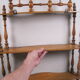 Napoleon III wall shelf in asian bamboo-style blond wood with 3 XIX trays