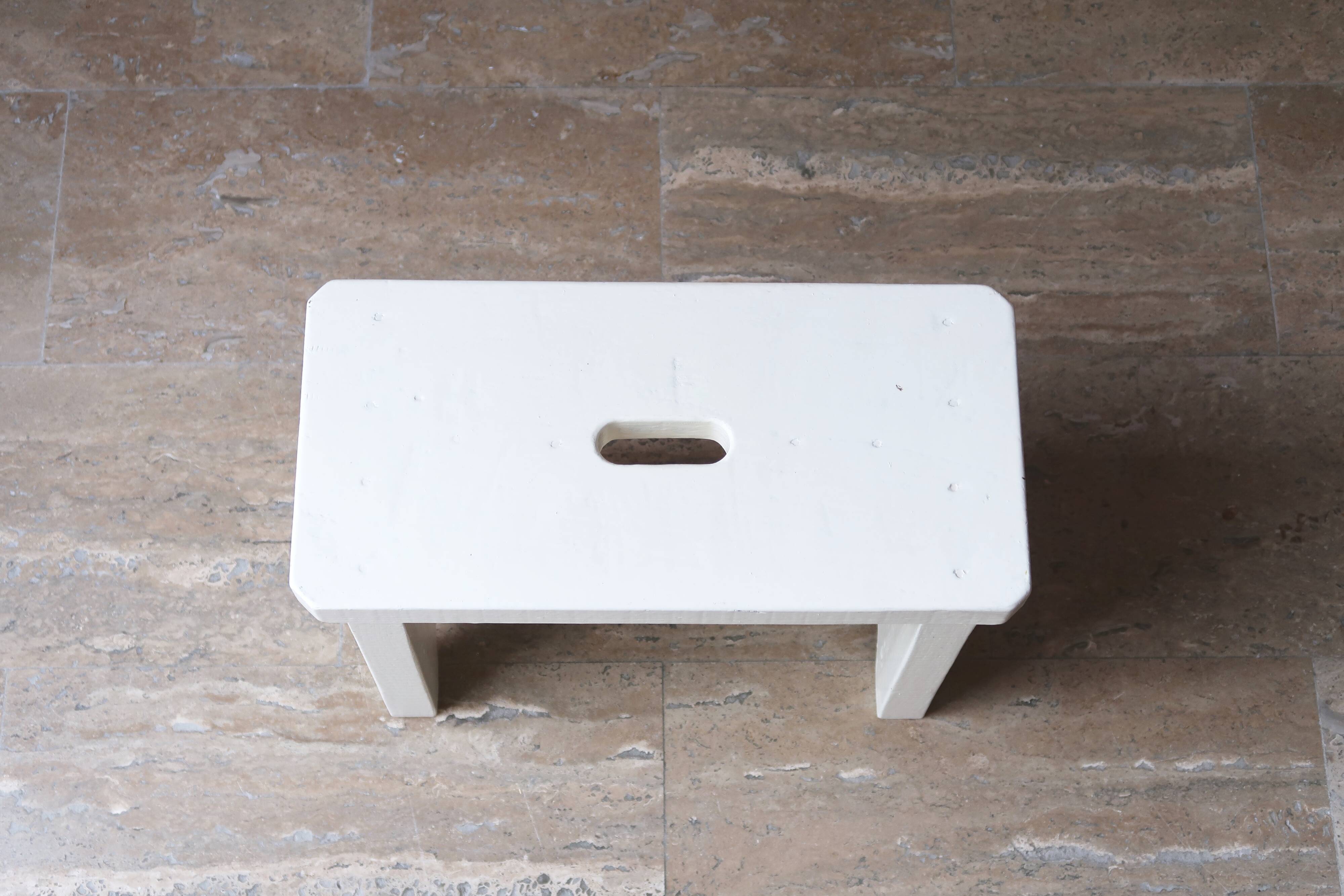 bench rests white wooden feet, 50s