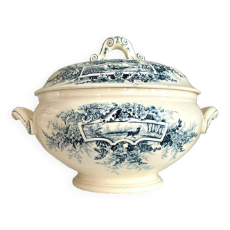 Lunéville tureen in iron clay, “Pheasants” service