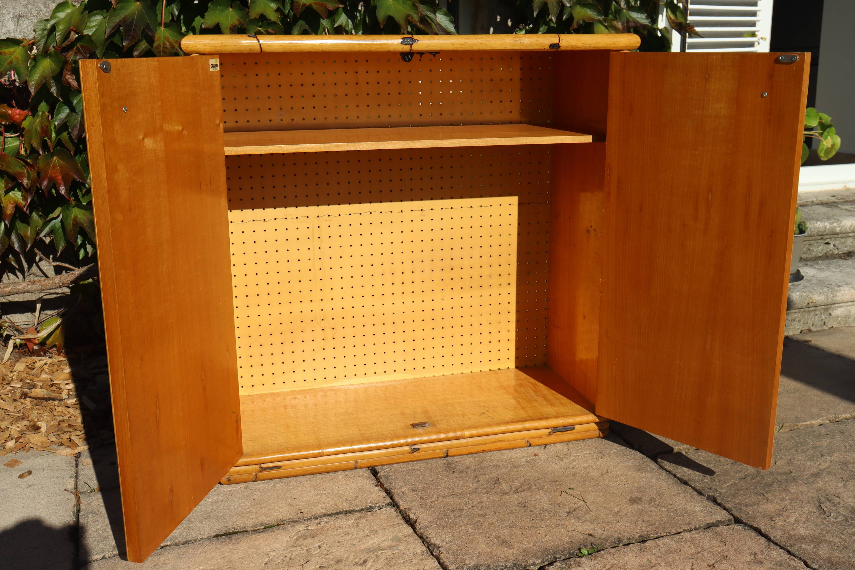 Two-door rattan sideboard by Dal Vera 1970