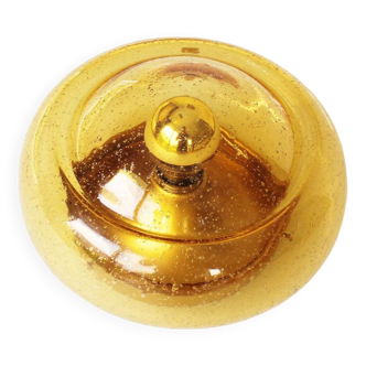 Rare amber glass ‘Donut’ wall lamp by Doria