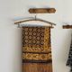 Small coat hook with two round button hooks in pine H5