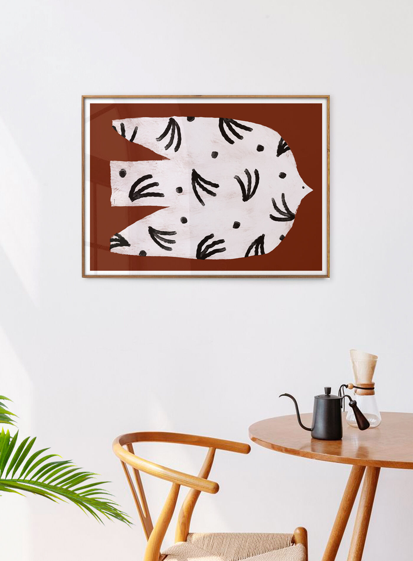Wall poster with white bird