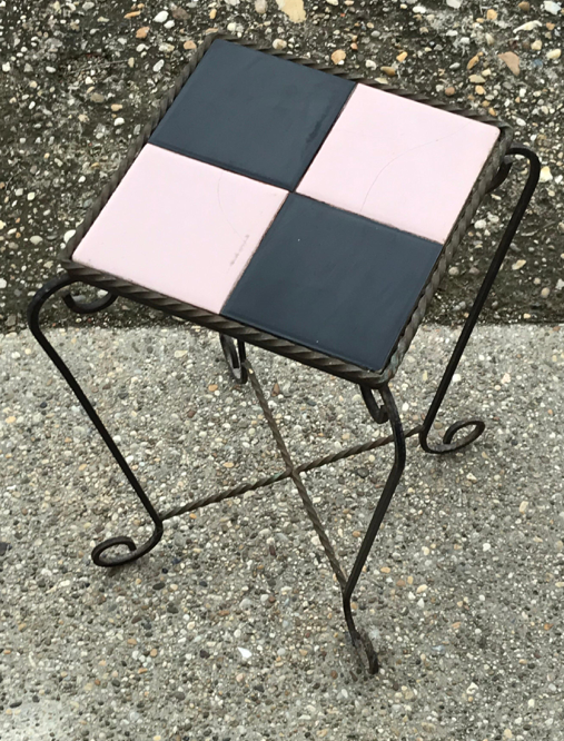 Hungarian art deco hand-hammered iron table
