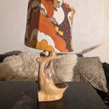 Faux-Wood Desk Lamp by Grand-Jean Jourdan for Vallauris, 1950s