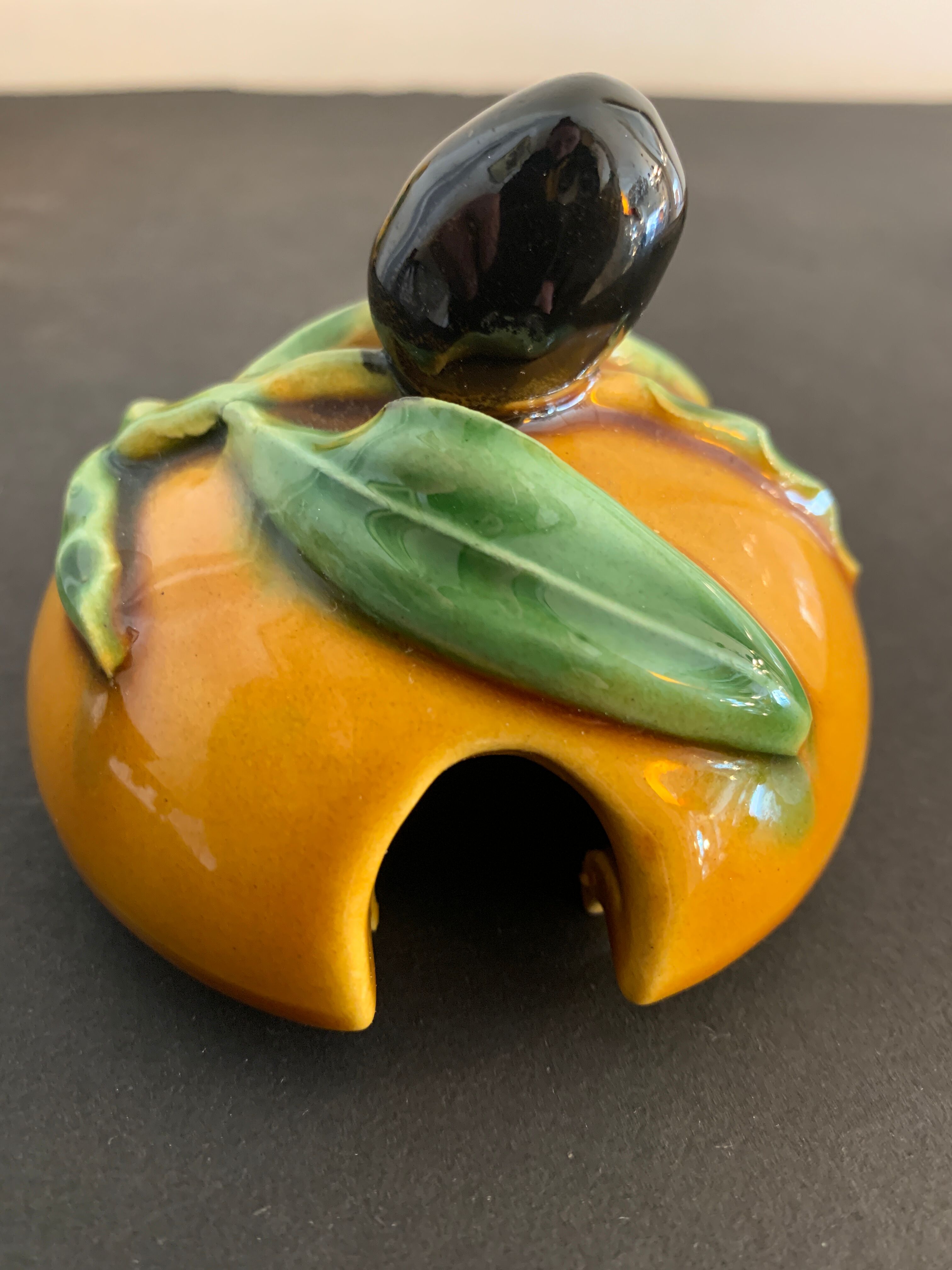 Vallauris ceramic dabbling olive pot