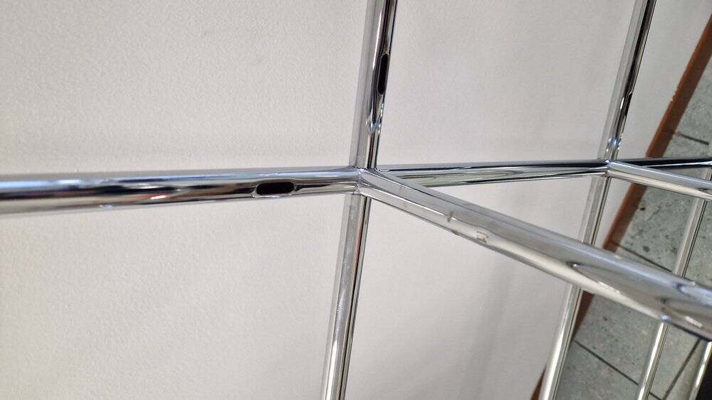 4-Module Bookcase in Chromed Metal and Blue Iron from USM Haller, 1970s