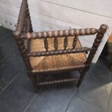Antique corner fireplace armchair