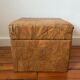Pouf coffre cuir patchwork vintage circa 1960