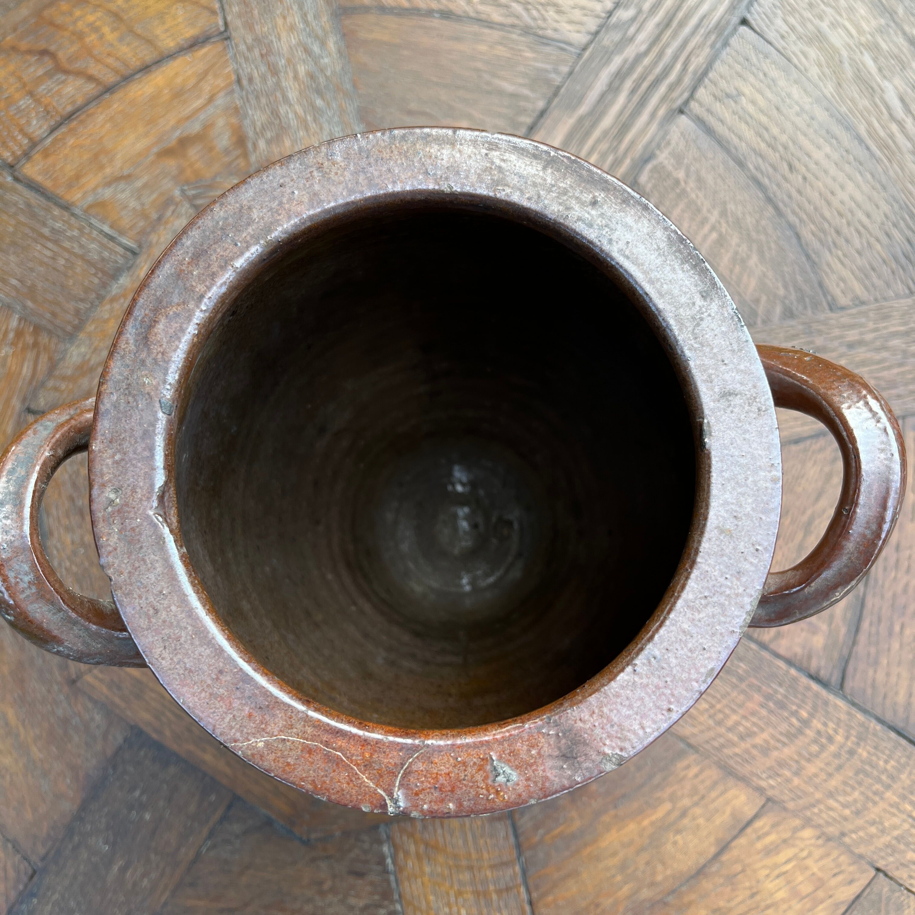 Set of 3 brown terracotta basins