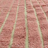 Handmade pure natural wool Berber rug in pink, size 150 x 250 cm.