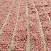 Handmade pure natural wool Berber rug in pink, size 150 x 250 cm.