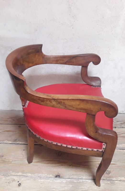 19th century solid walnut office chair