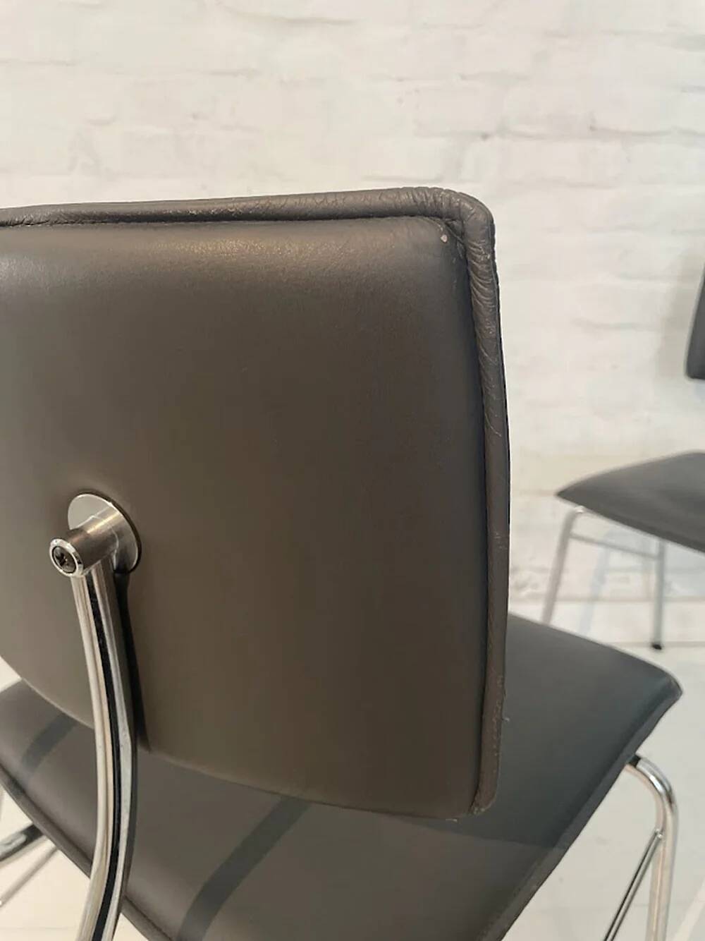 Set of six Sparta leather chairs by Christoph Hindermann for Dietiker, 1990s.