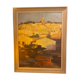 Painting "Martigues Canal, mirror to birds" 1980