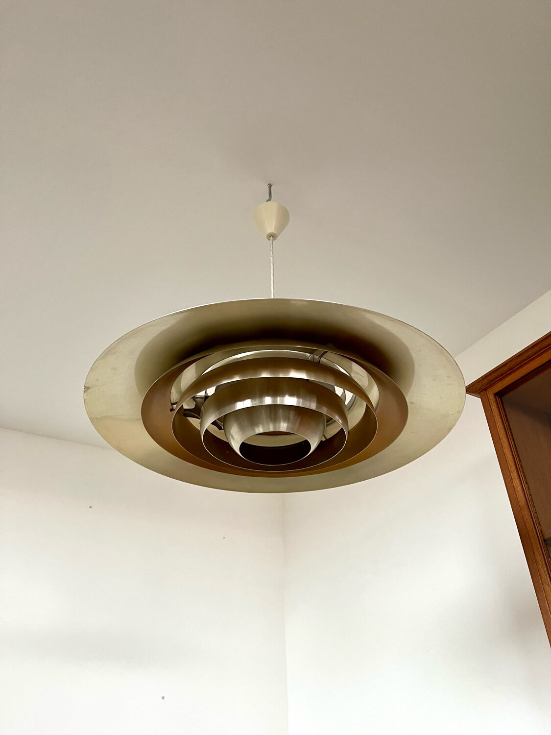 Old Scandinavian design suspension lamp Preben Fabricius and Jørgen Kastholm for Nordisk Solar vintage