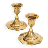 Pair of brass candle holders