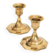 Pair of brass candle holders