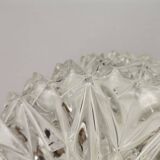 Mid century clear round crystal glass ceiling wall flush mount lamp