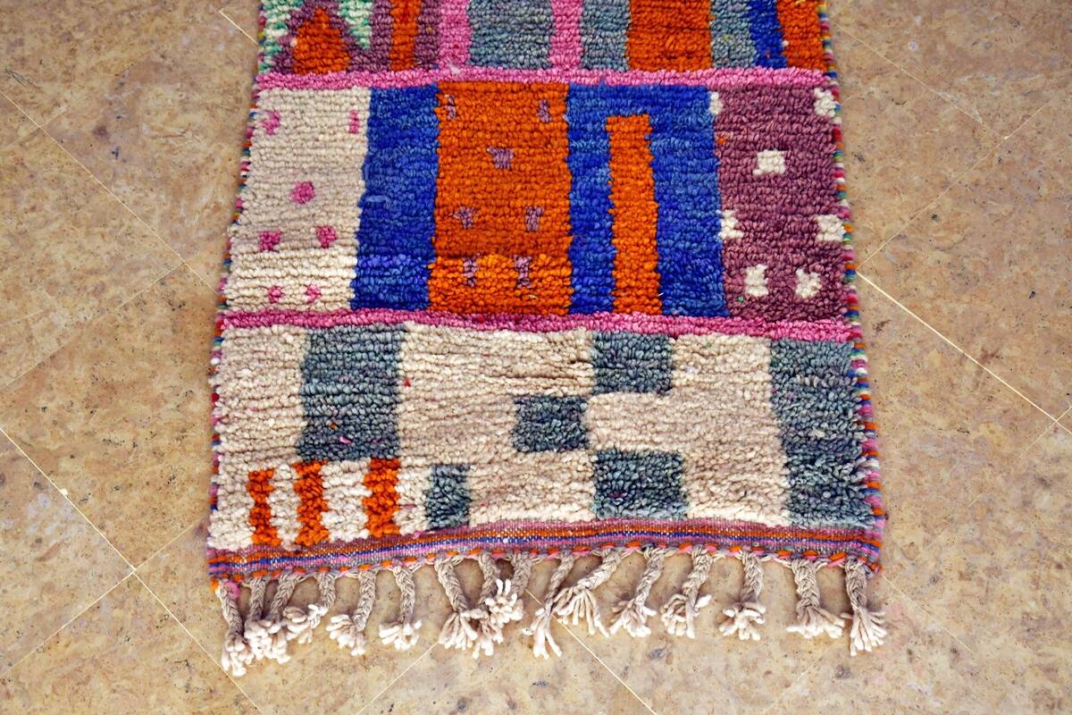 Moroccan Berber carpet hallway Boujaad 304 x 80 cm