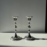 Pair of small silver candlesticks
