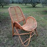 Vintage rattan armchair by Dirk Van Sliedregt for Rohe Noordwolde.