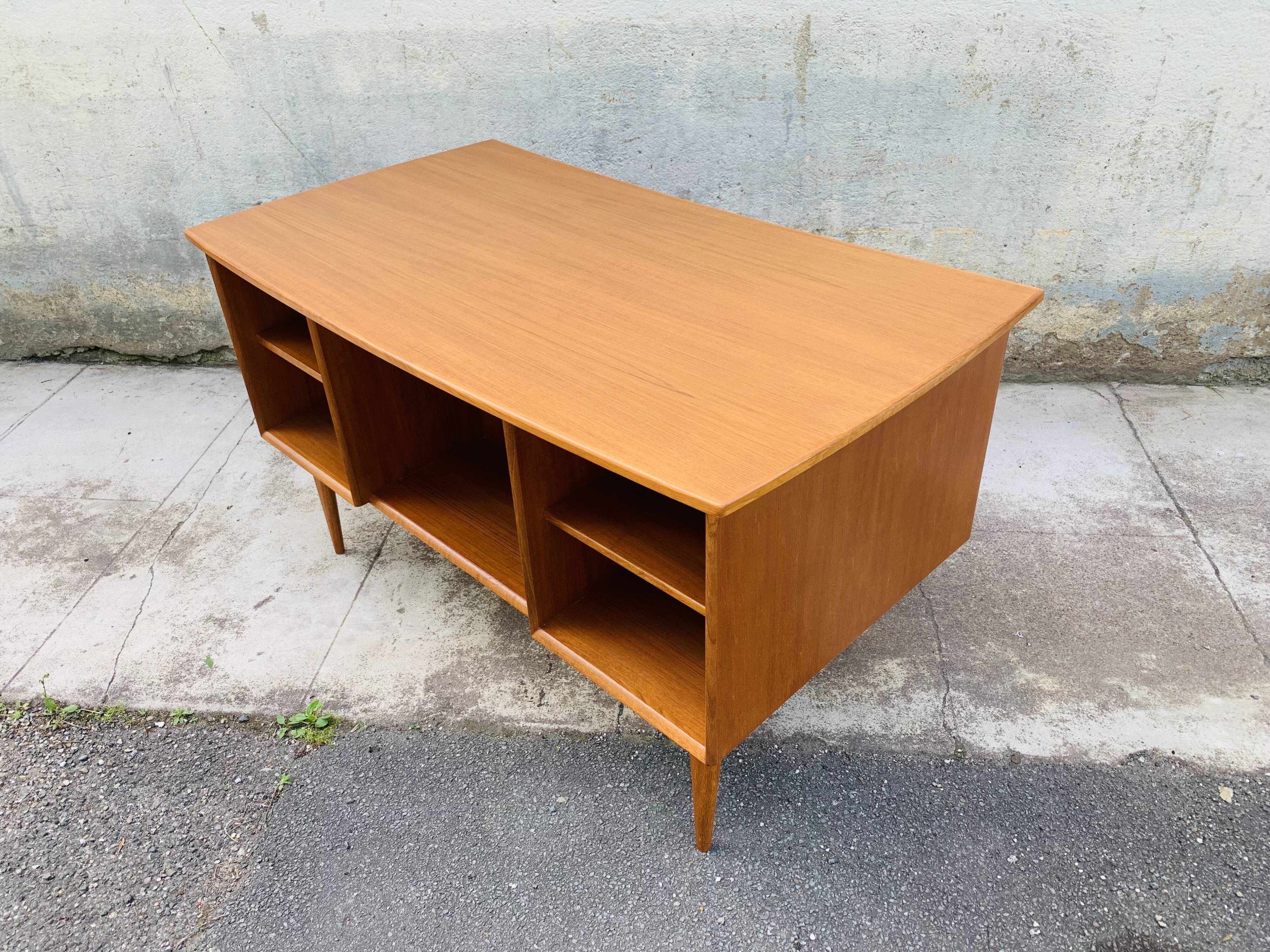 Scandinavian double-sided teak office 60s